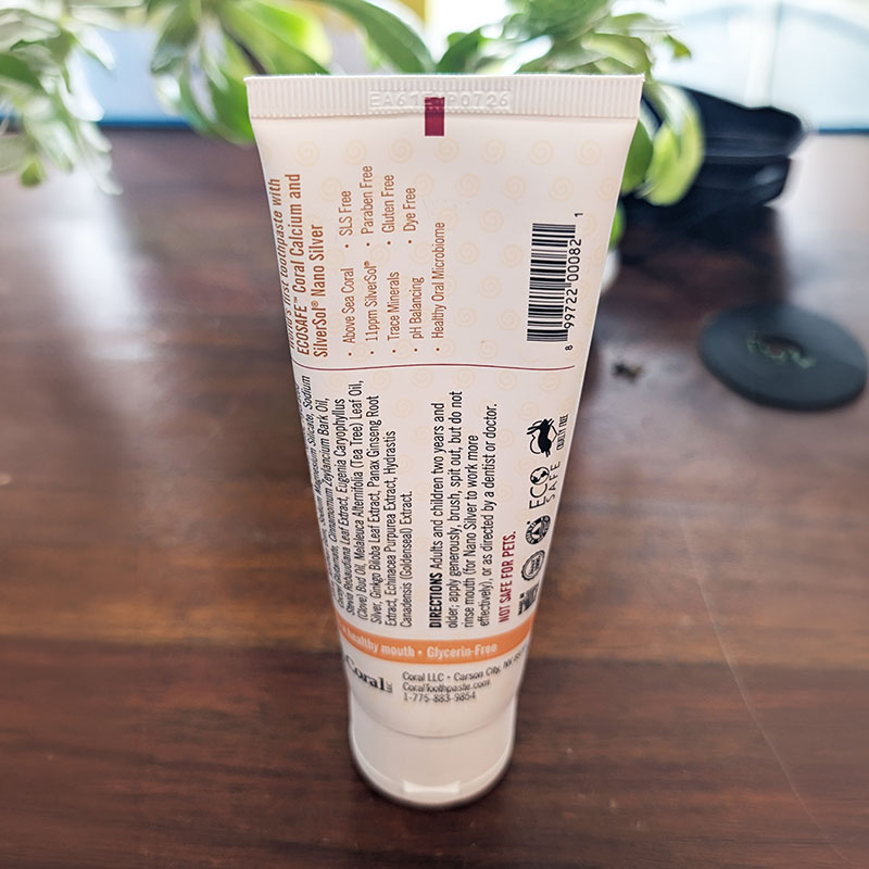 Coral Toothpaste, Nano Silver, Cinnamon Tea Tree, 4oz (113g) - Image 2